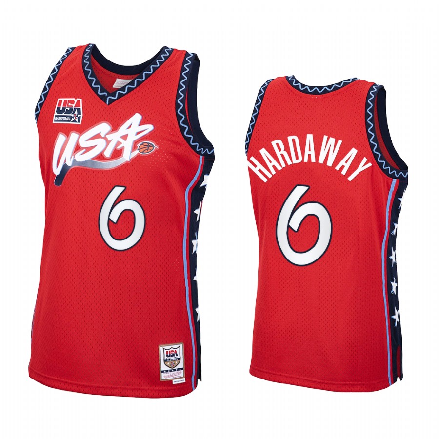 Anfernee Hardaway USA Team #6 Red 1996 Olympics Throwback Jersey