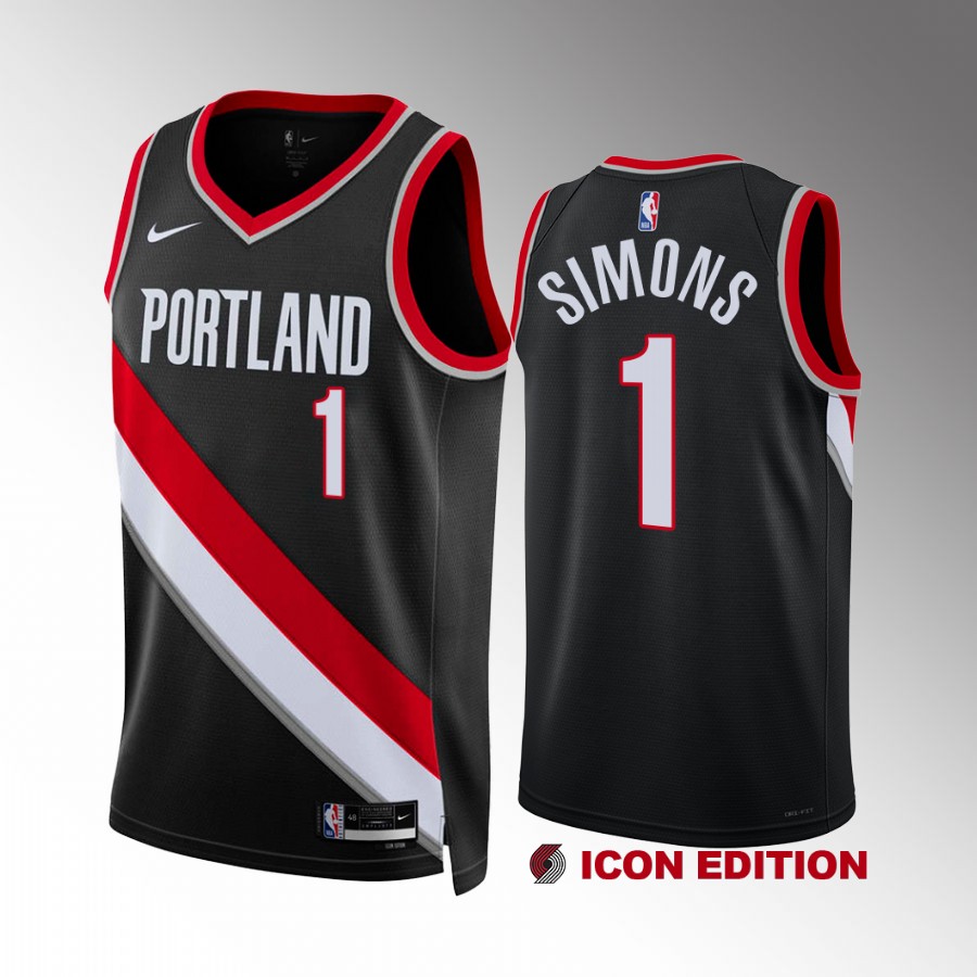 Anfernee Simons #1 Portland Trail Blazers 2022-23 Icon Edition Black Jersey