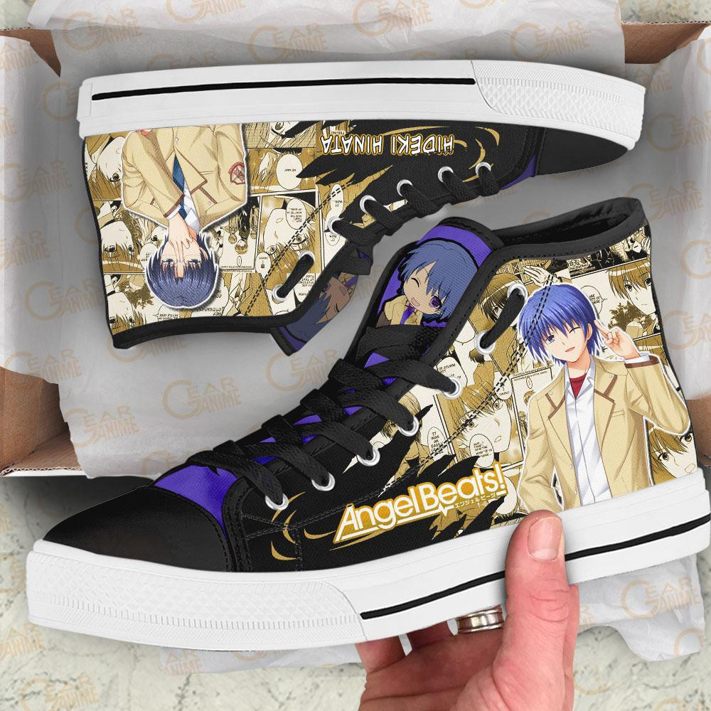 Angel Beats Hideki Hinata High Top Shoes Custom Manga Anime Sneakers