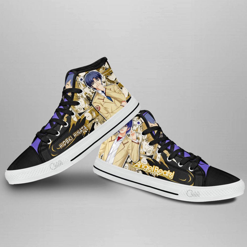 Angel Beats Hideki Hinata High Top Shoes Custom Manga Anime Sneakers