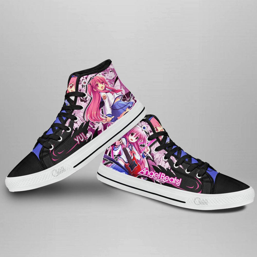 Angel Beats Yui High Top Shoes Custom Manga Anime Sneakers