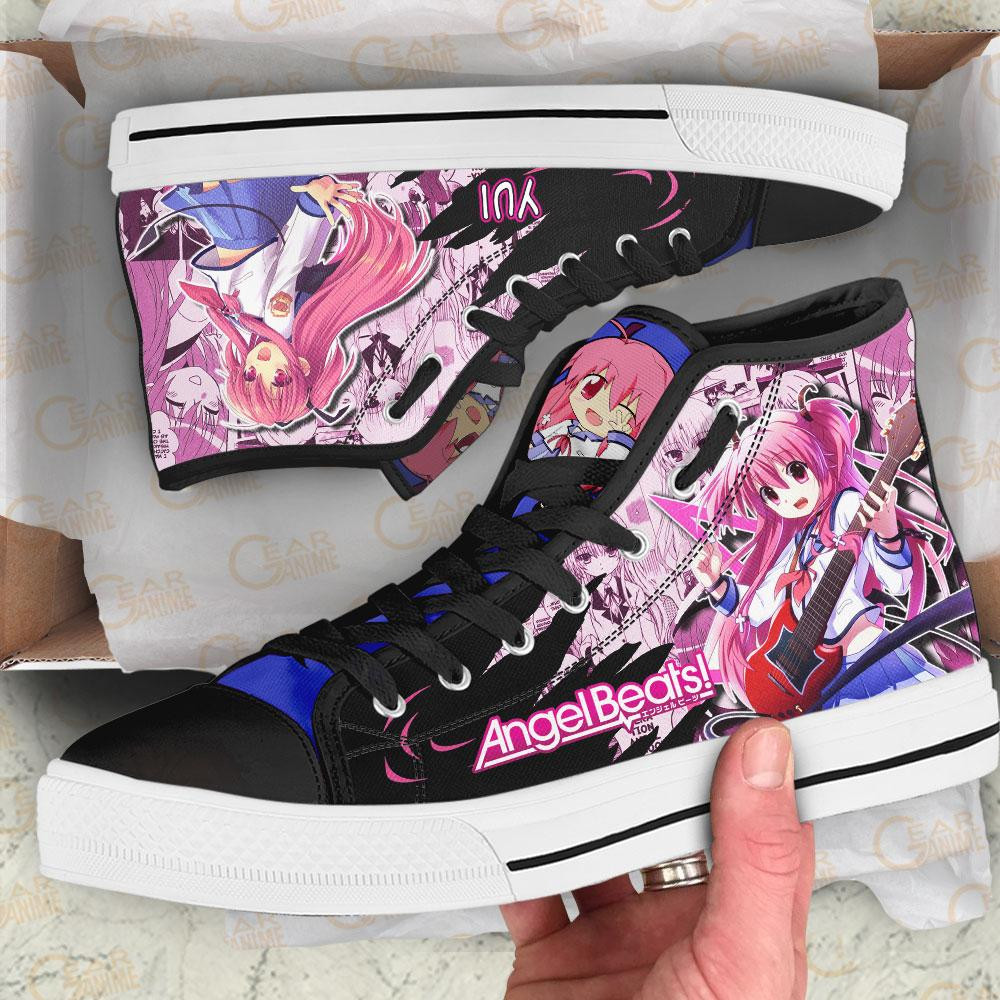 Angel Beats Yui High Top Shoes Custom Manga Anime Sneakers