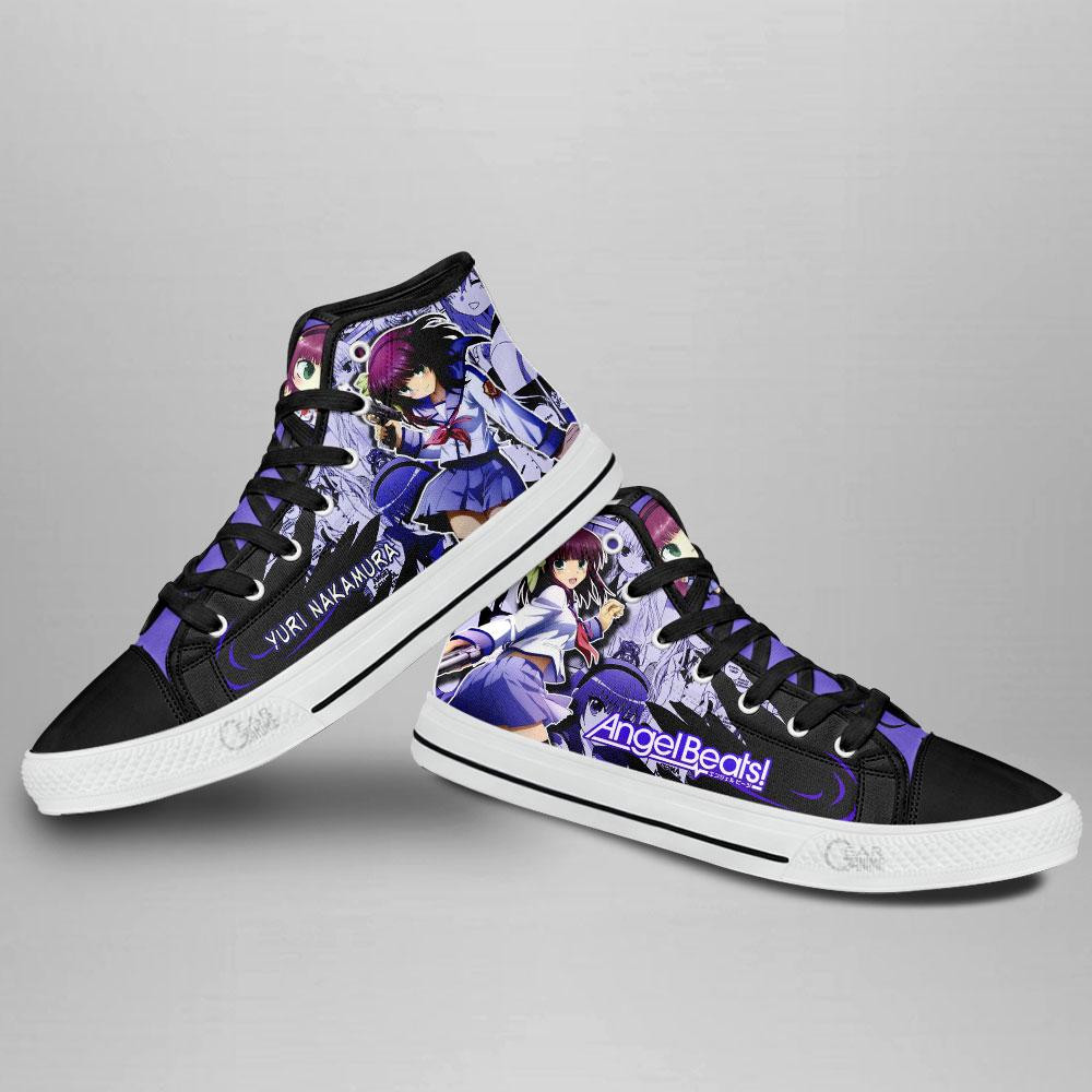 Angel Beats Yuri Nakamura High Top Shoes Custom Manga Anime Sneakers