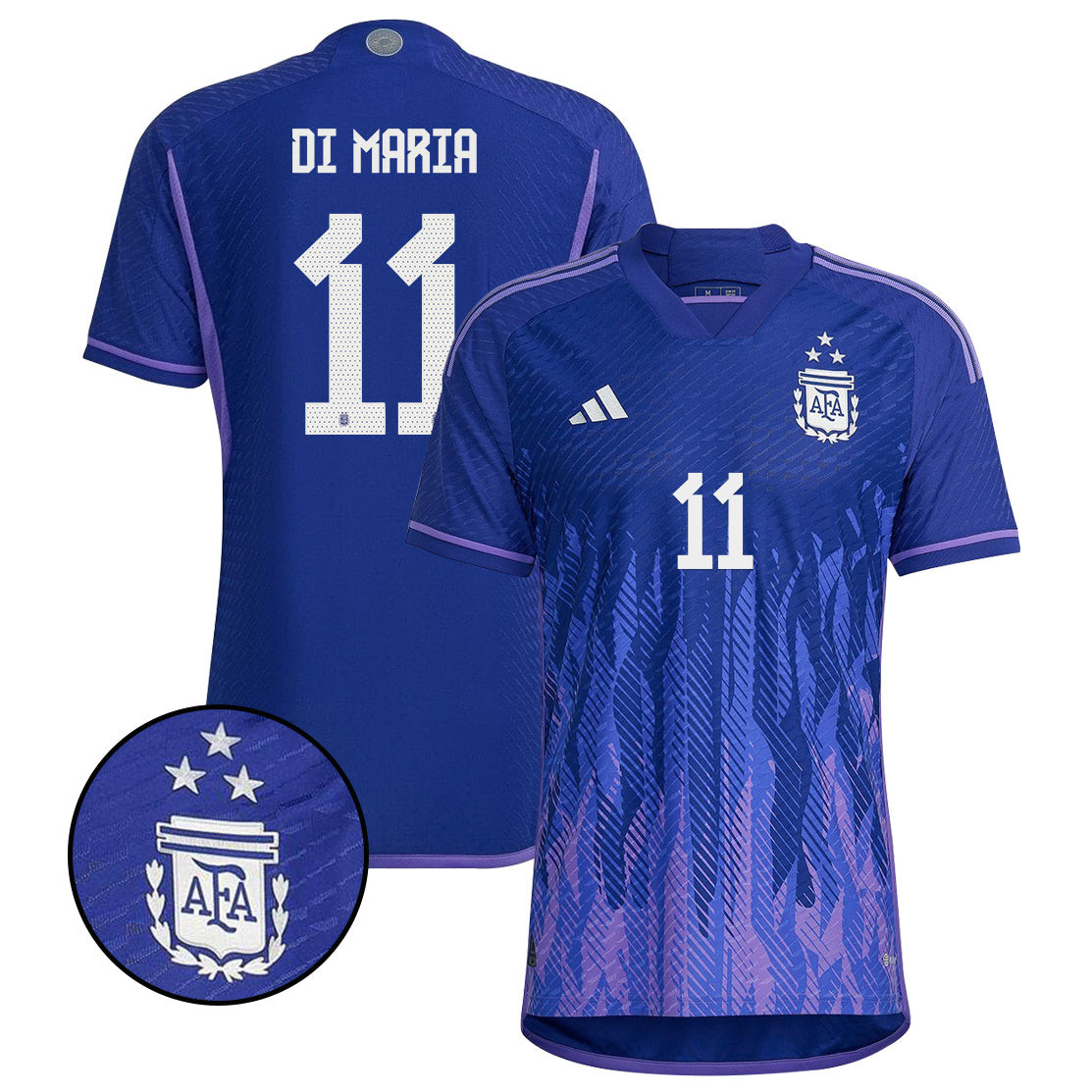 Angel Di Maria 11 Argentina 2022-23 Men Away Fan Version Player Version Soccer Jersey