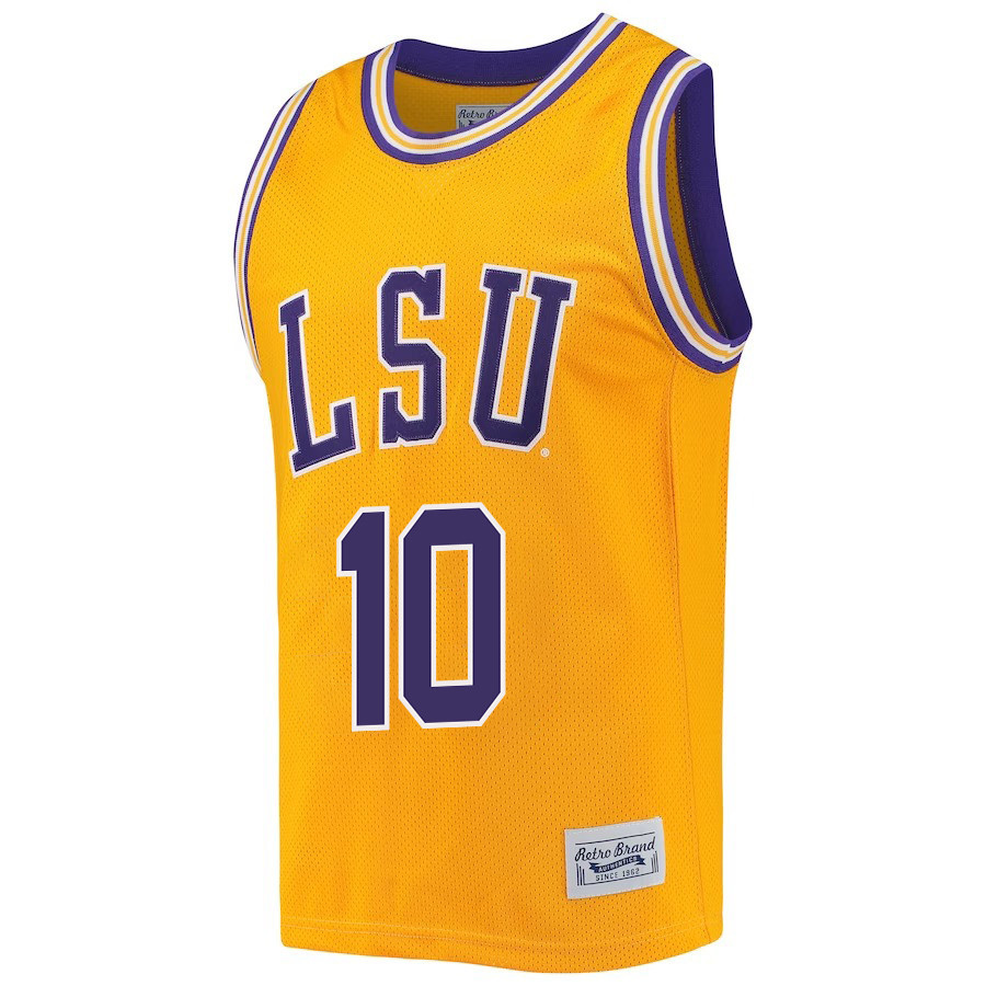Angel Reese 10 LSU Tigers 2023 NCAA  Stitched Jersey Retro- Gold