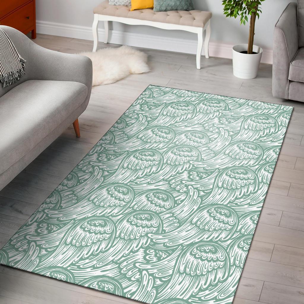 Angel Wing Pattern Print Area Limited Edition Rectangle Rug