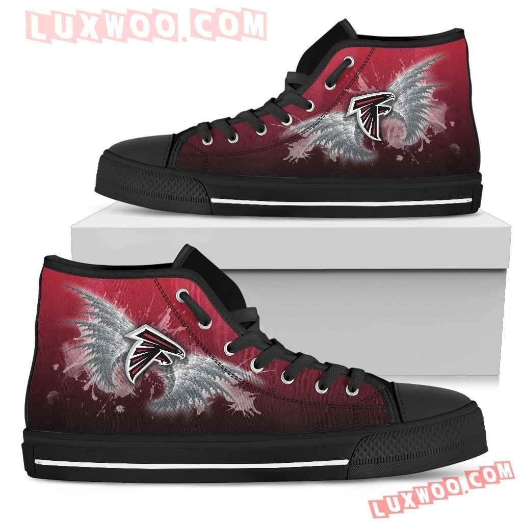 Angel Wings Atlanta Falcons High Top Shoes Sport Sneakers