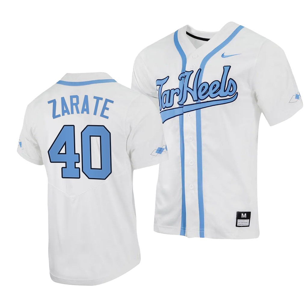 Angel Zarate North Carolina Tar Heels #40 White College Jersey