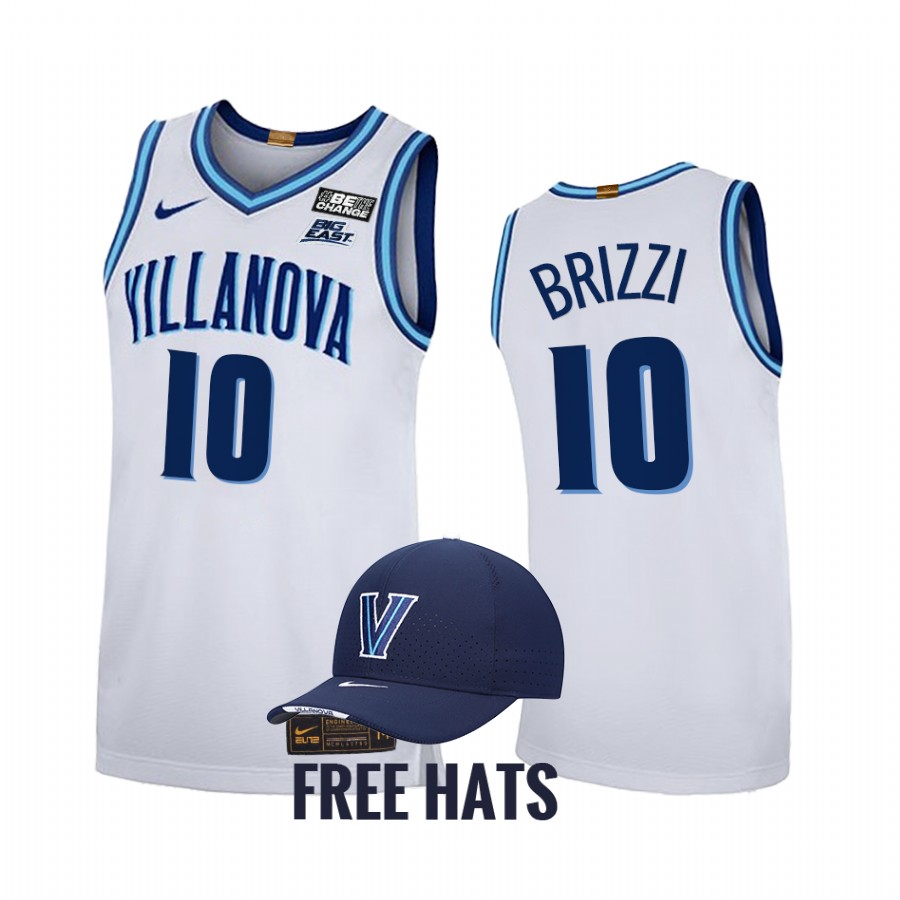 Angelo Brizzi Villanova Wildcats White Jersey 2021-22 Home Elite