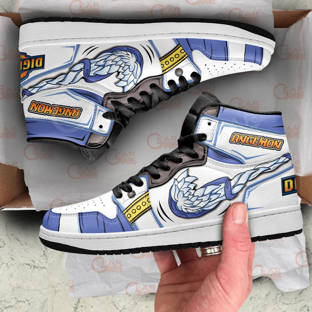Angemon JD1s Sneakers Digimon Anime Shoes For Fans, Air Jordan Hightop