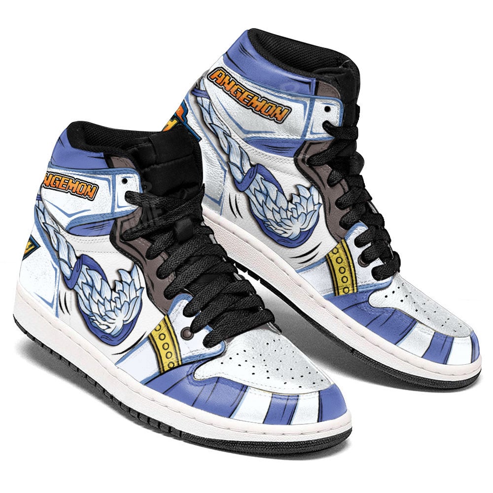 Angemon JD1s Sneakers Digimon Anime Shoes For Fans, Air Jordan Hightop