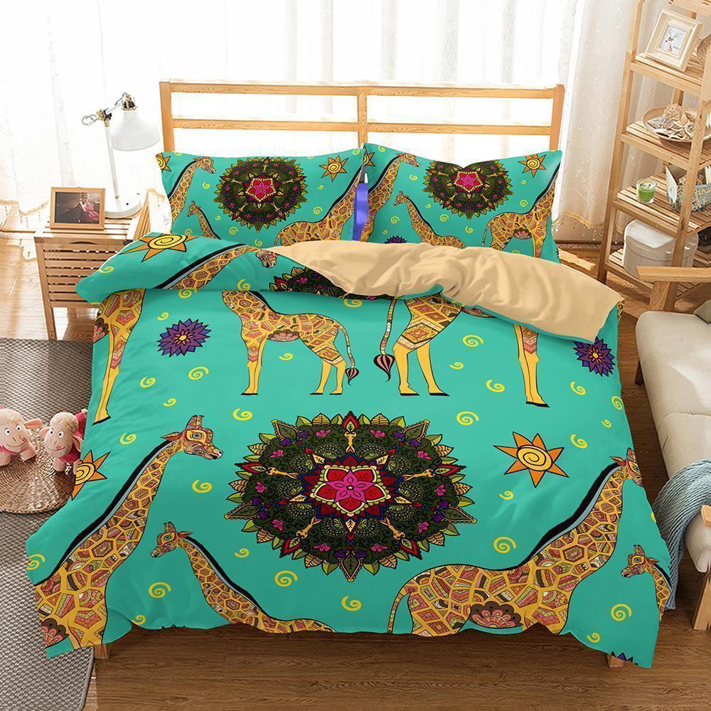 Animal Giraffe Quilt Cover Queenize 3D 3D Customized Duvet Cover Bedding Set