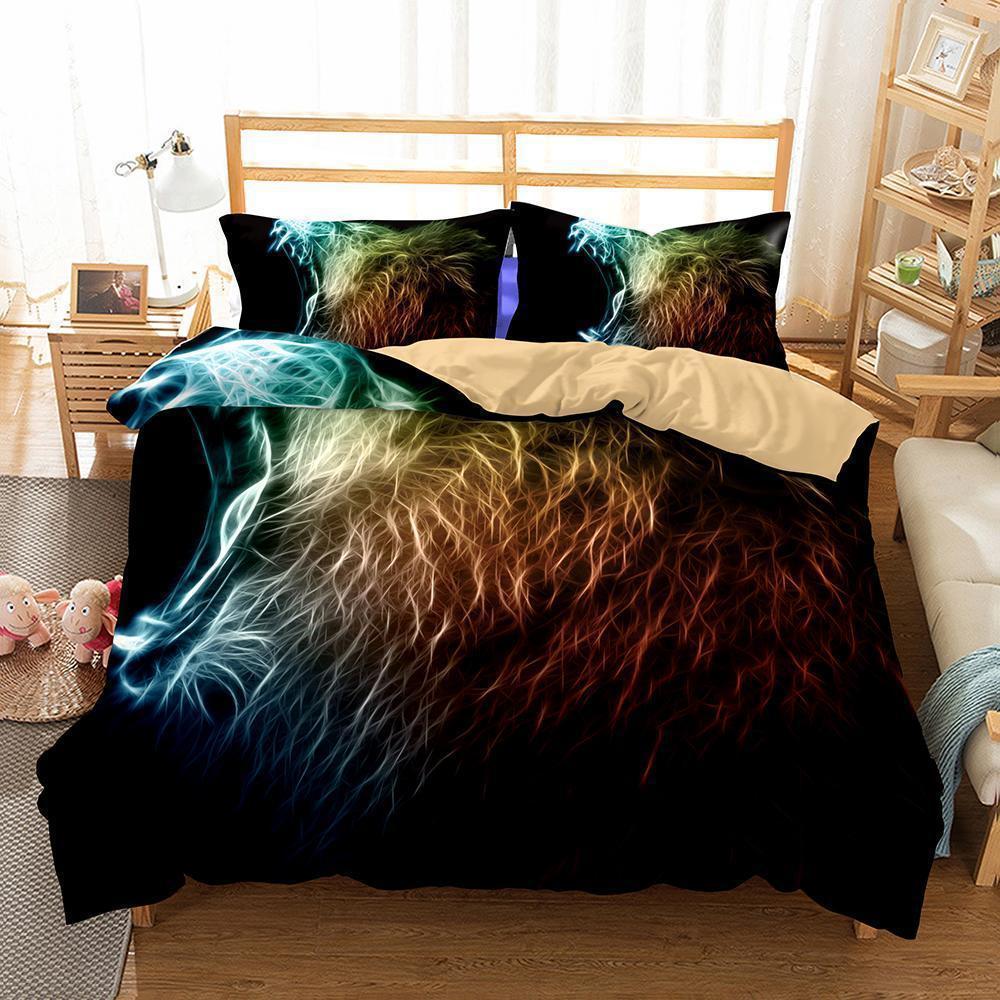 Animal Lion Printed Coveret Cover Queens 3D Customized Duvet Cover Bedding Set