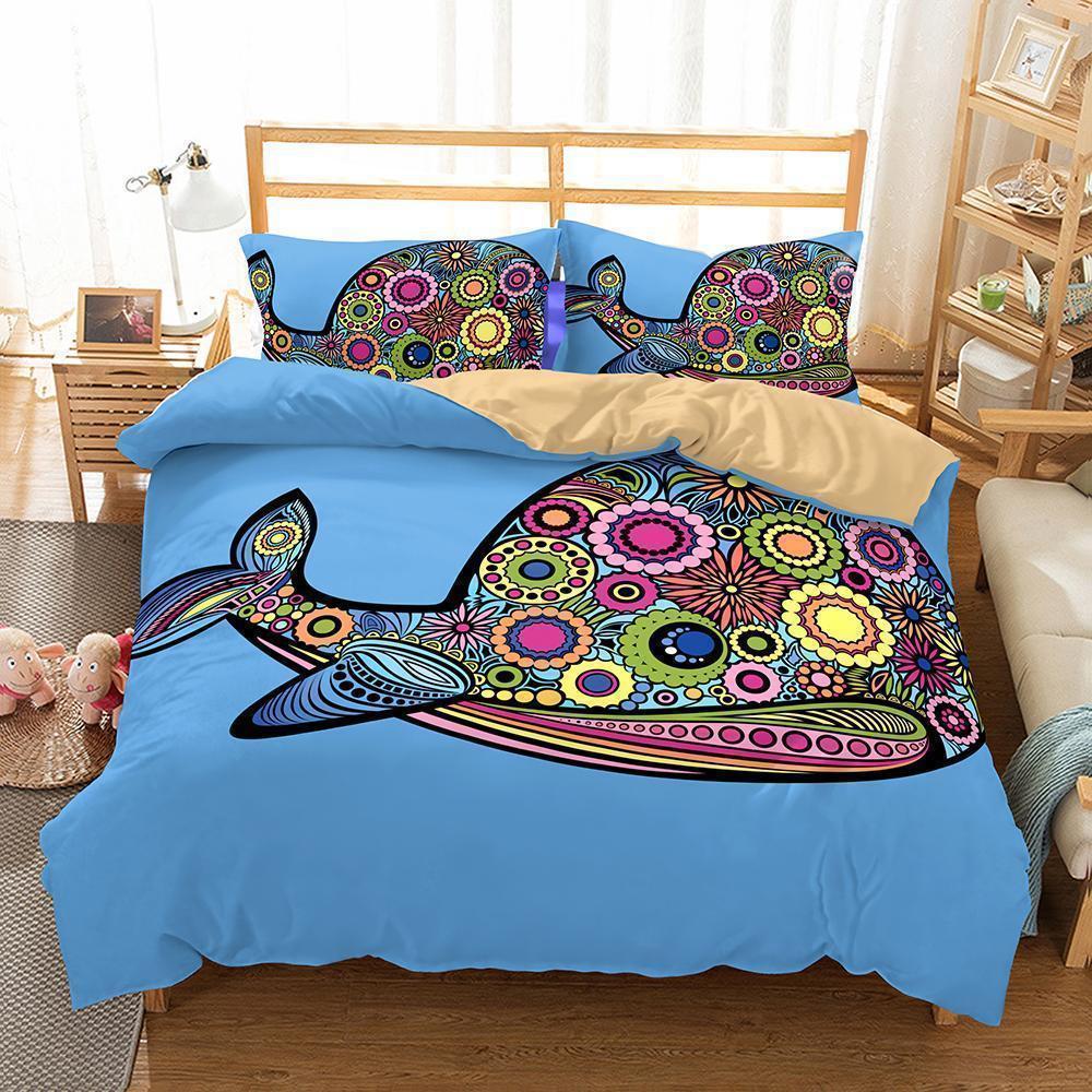 Animal Whale Printed Twinize Queen 3D He 3D Customized Duvet Cover Bedding Set