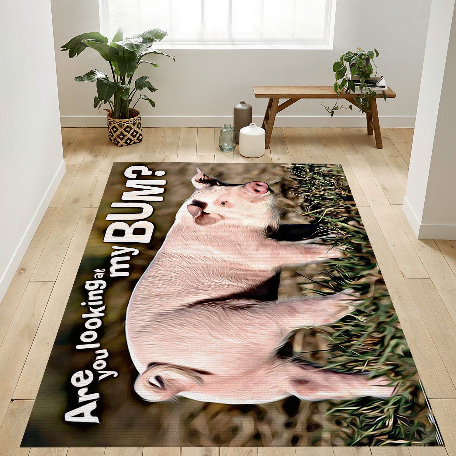 Animals Pig Rectangle Rug – Custom Size And Printing