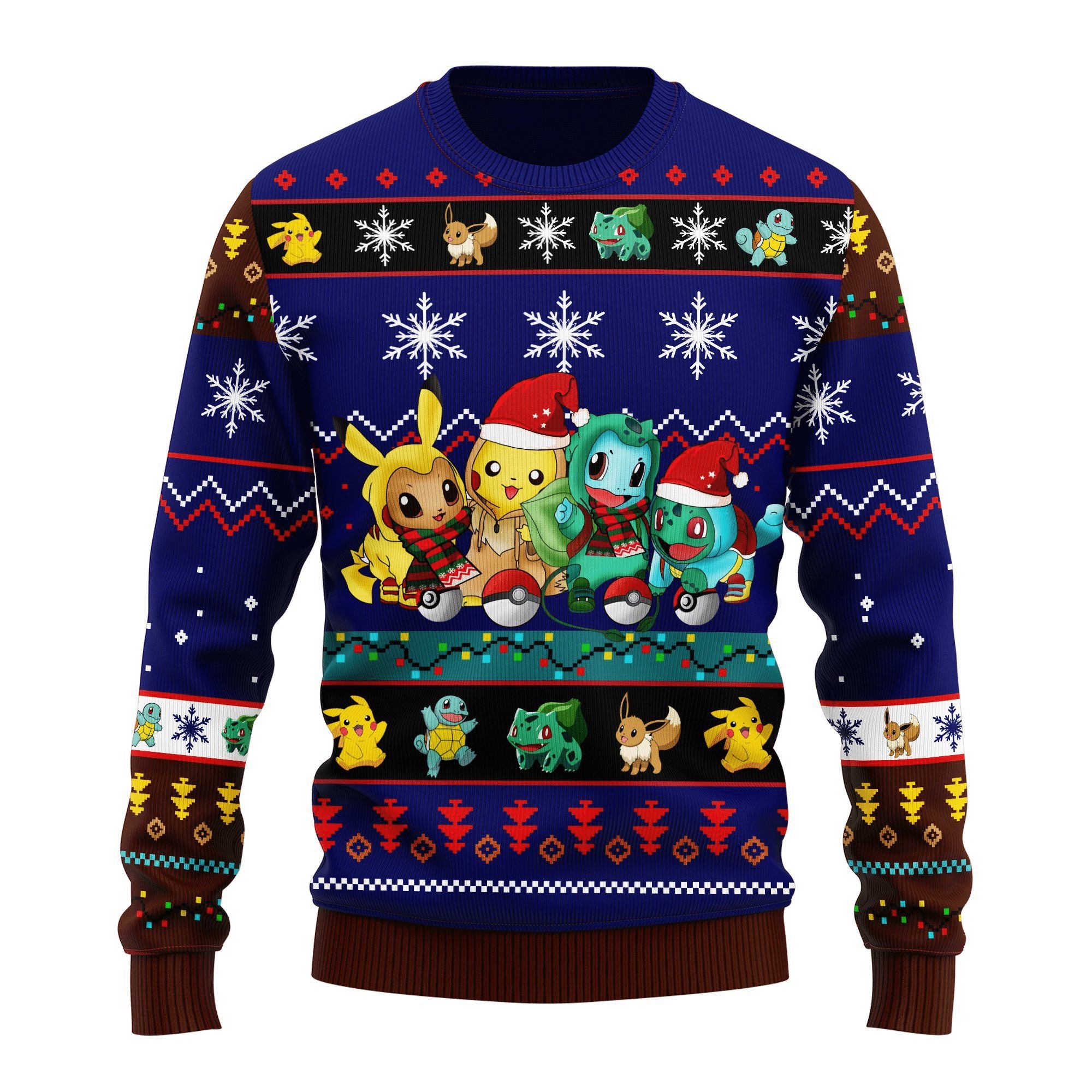 Anime Cute 4 Pokemon Christmas Sweater Gifts