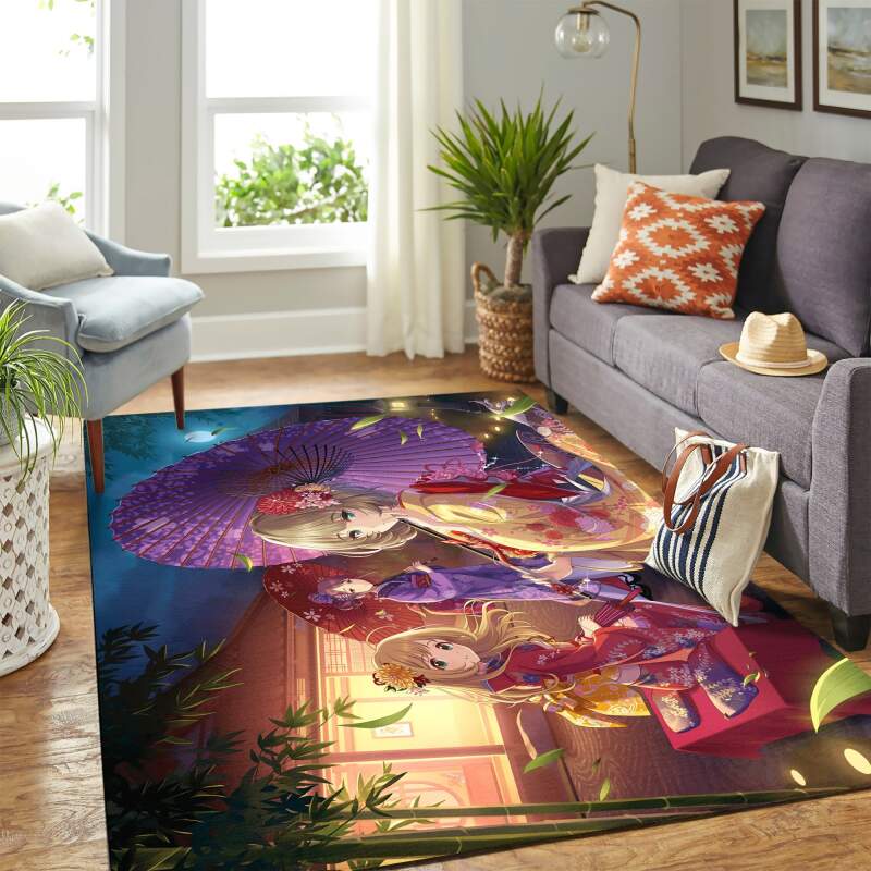 Anime Girl Art Carpet Floor Area Rectangle Rug