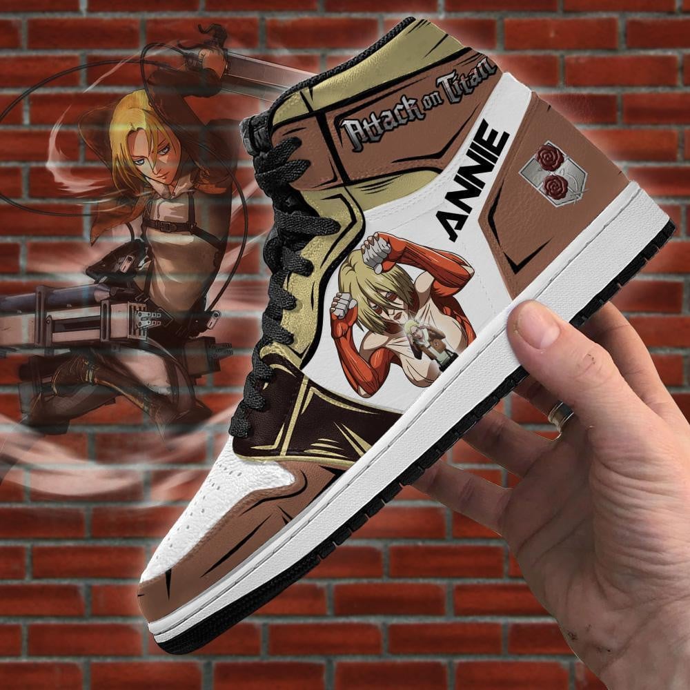 Annie Leonhart Titan JD1s Sneakers Attack On Titan Anime JD1s Sneakers, Air Jordan Hightop