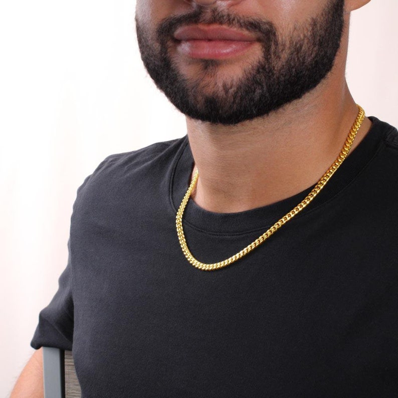 Anniversary Gift for Husband, Always Beside You Forever Love You DaBass Husband Necklace from Wife, Cuban Link Necklace