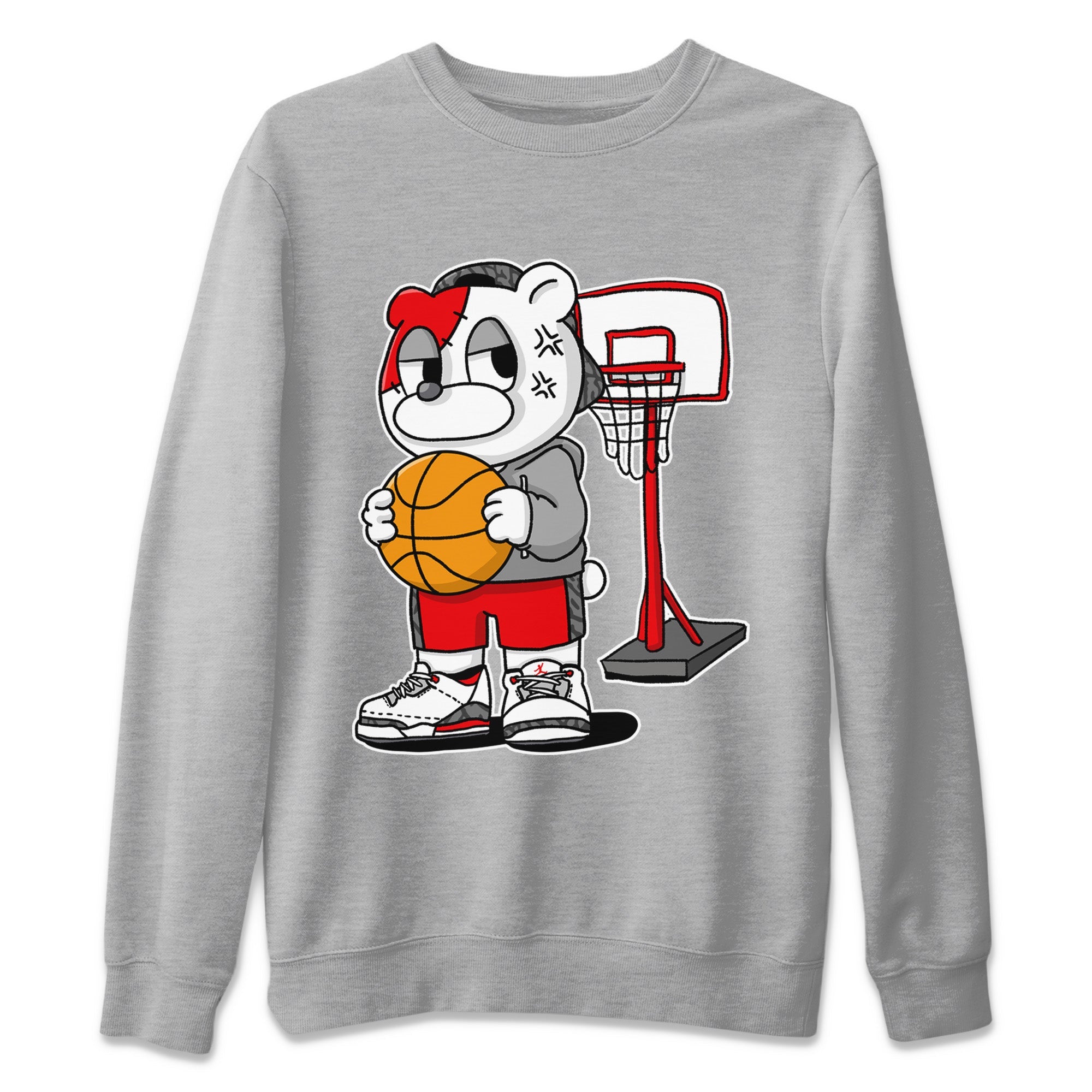 Annoyed Bear Unisex Sweater – Air Jordan 3 Fire Red, Sneakers Matching Sweater