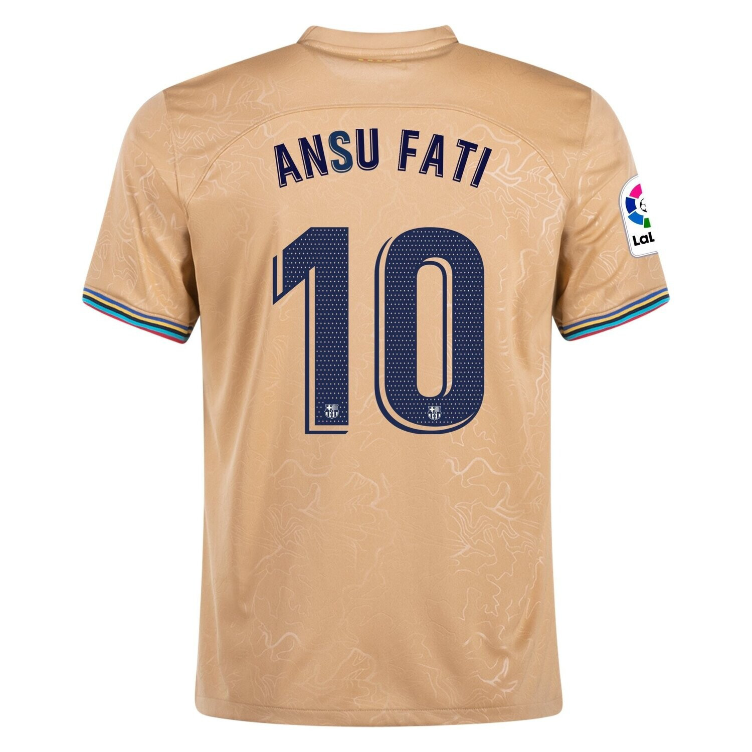 Ansu Fati 10 Barcelona 2022/23 Away Men Soccer Jersey – Gold