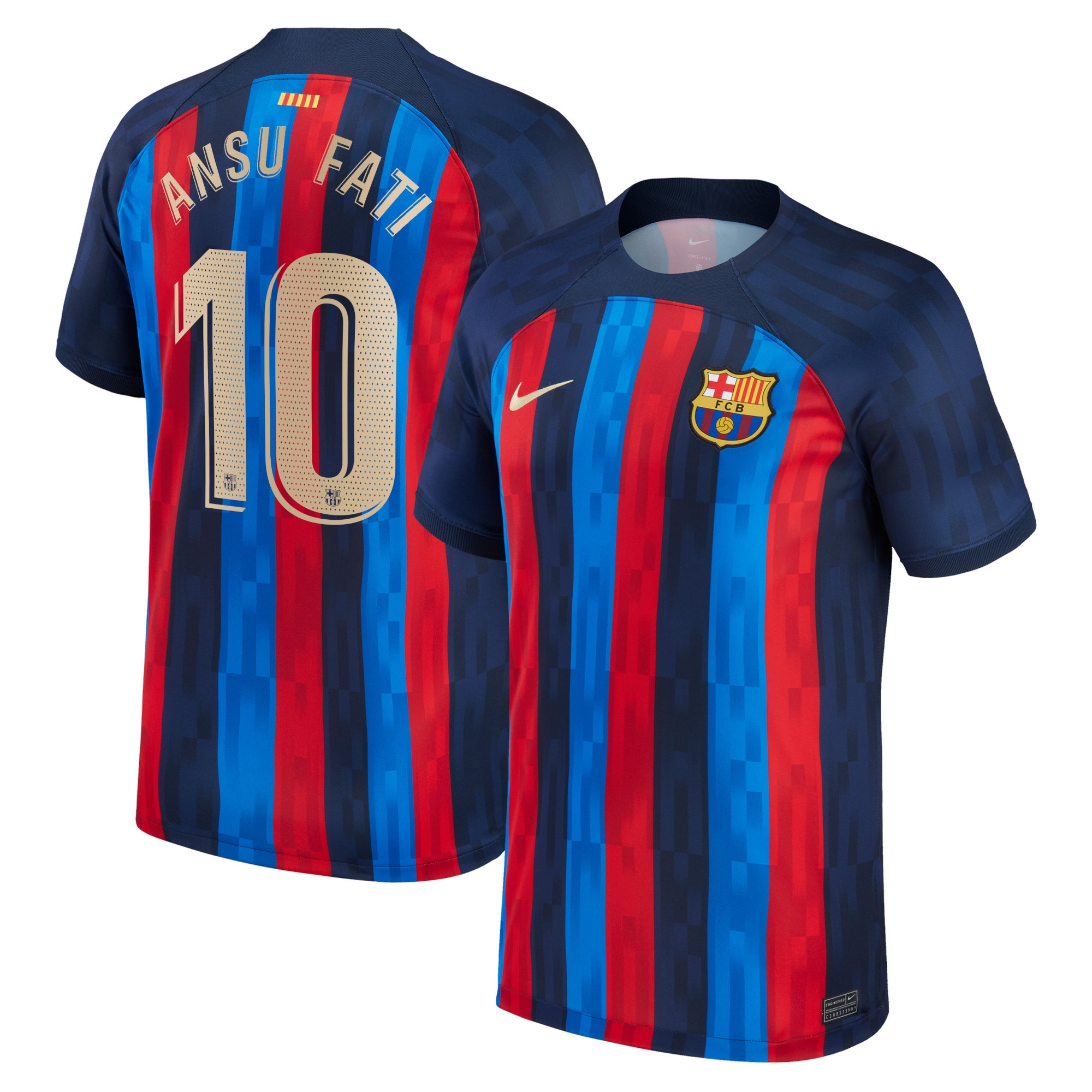 Ansu Fati 10 Barcelona 2022/23 Home Men Soccer Jersey – Navy