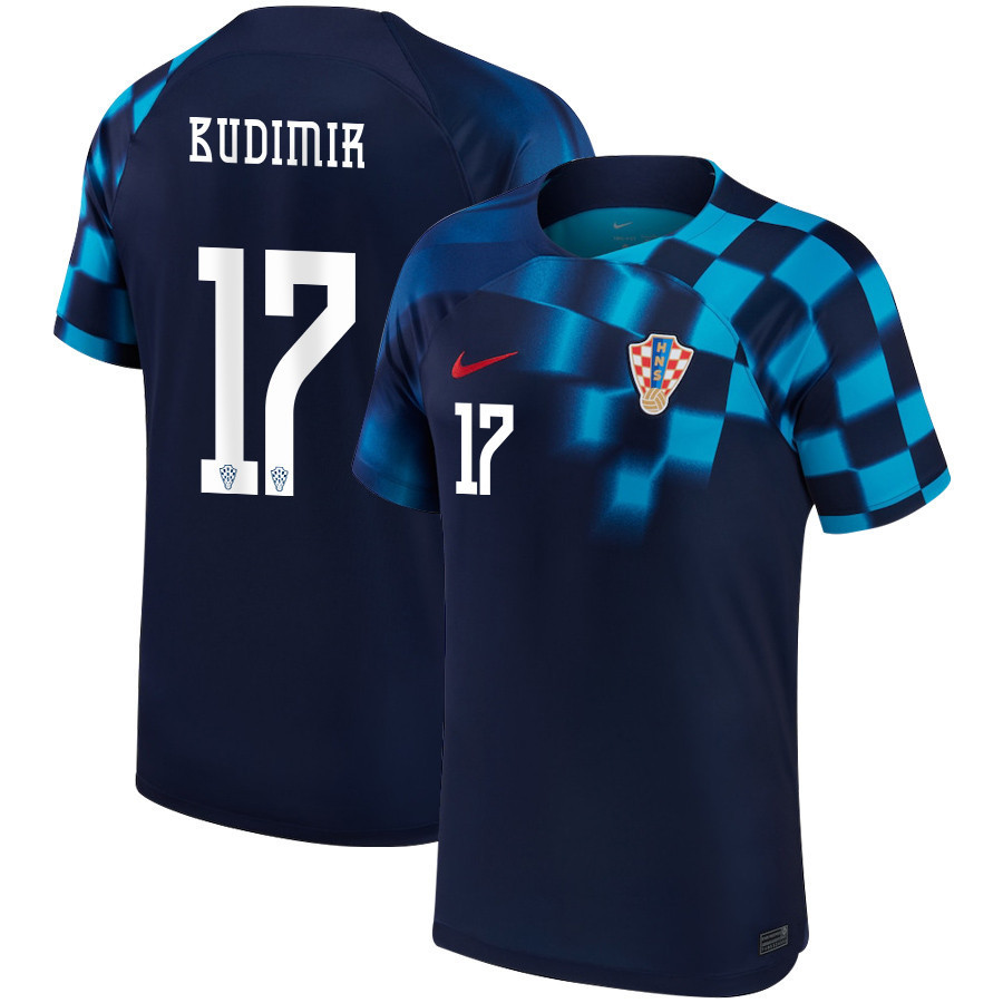 Ante Budimir 17 Croatia National Team 2022-23 Qatar World Cup- Away Soccer Jersey