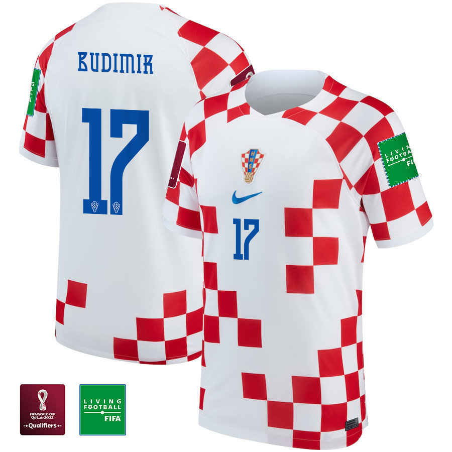 Ante Budimir 17 Croatia National Team FIFA World Cup Qatar 2022 – Home Soccer Jersey With Patch