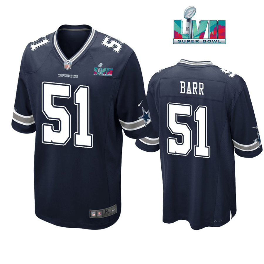 Anthony Barr 51 Dallas Cowboys Super Bowl LVII Super Bowl LVII Navy Men Game Stitched Jersey