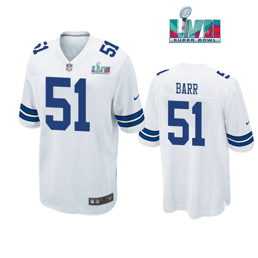 Anthony Barr 51 Dallas Cowboys Super Bowl LVII Super Bowl LVII White Men Game Stitched Jersey
