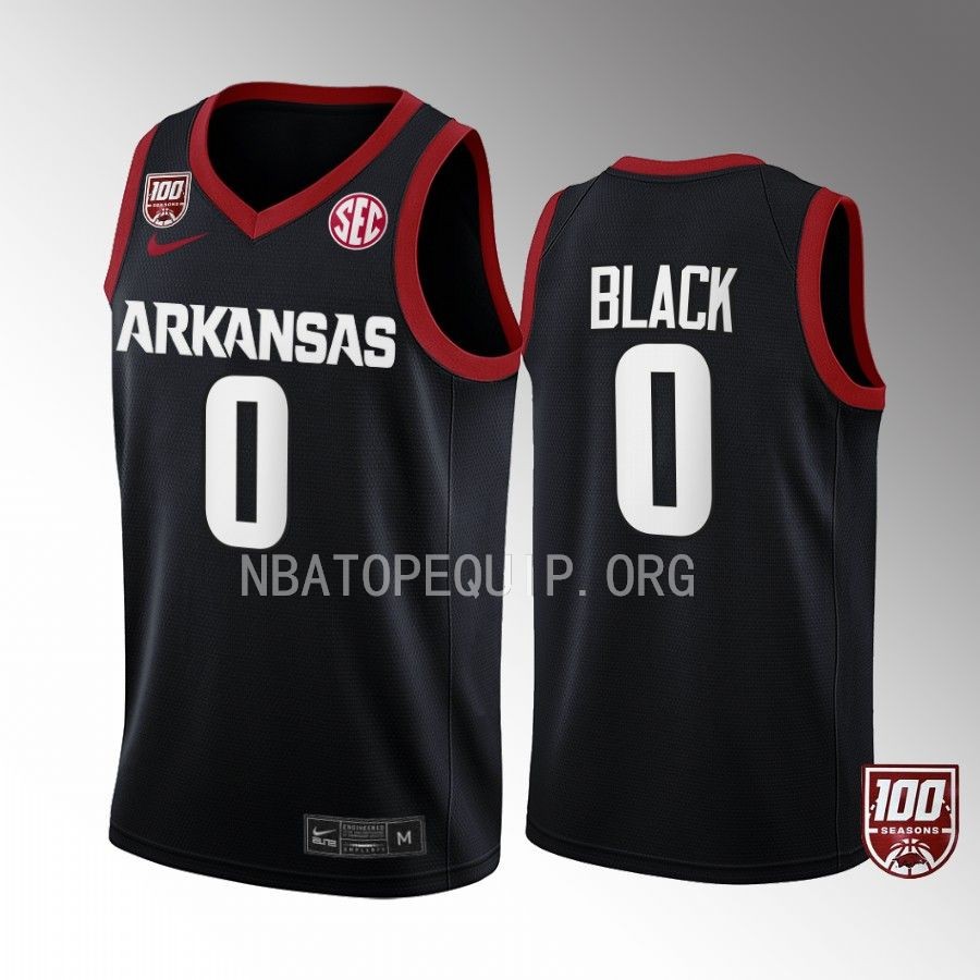 Anthony Black Arkansas Razorbacks Black Jersey 2022-23 100 Season College