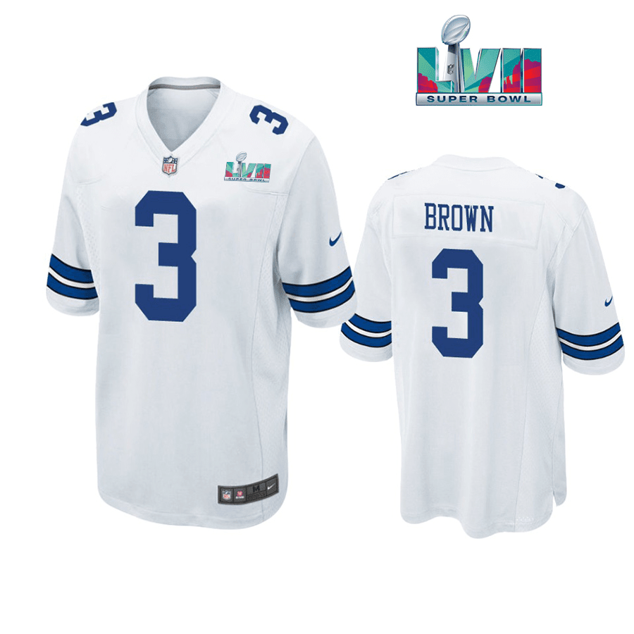 Anthony Brown 3 Dallas Cowboys Super Bowl LVII Super Bowl LVII White Men Game Stitched Jersey