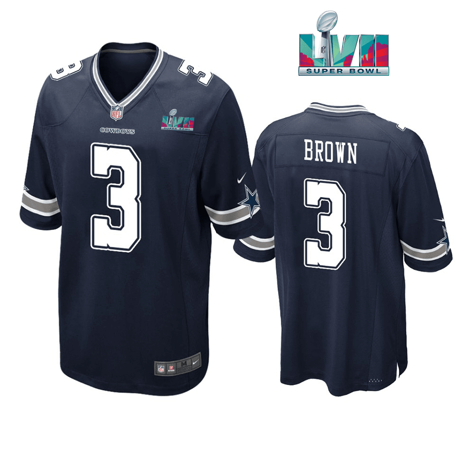 Anthony Brown 3Dallas Cowboys Super Bowl LVII Super Bowl LVII Navy Men Game Stitched Jersey