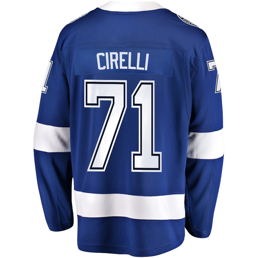 Anthony Cirelli 71 Tampa Bay Lightning Stanley Cup 2023 Playoffs Patch Home Breakaway Men Stitched Jersey – Blue