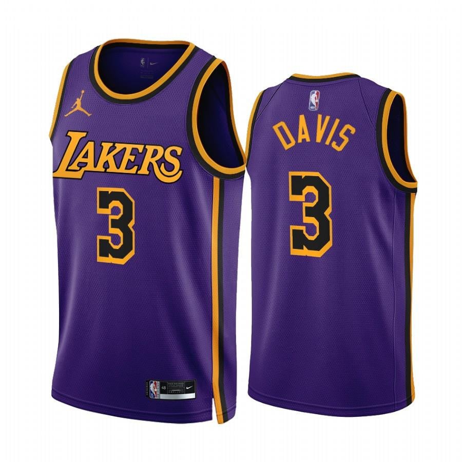 Anthony Davis 2022-23 Los Angeles Lakers Purple 3 Statement Edition Jersey – Men Jersey