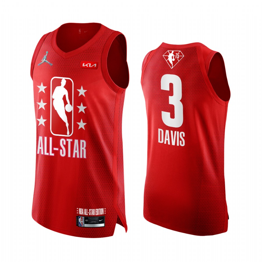 Anthony Davis 2022 All-Star Lakers Jersey Grey Red NBA 75th Uniform