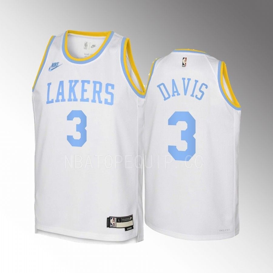Anthony Davis 3 Los Angeles Lakers 2022-23 Classic Edition White Youth Jersey – Swingman