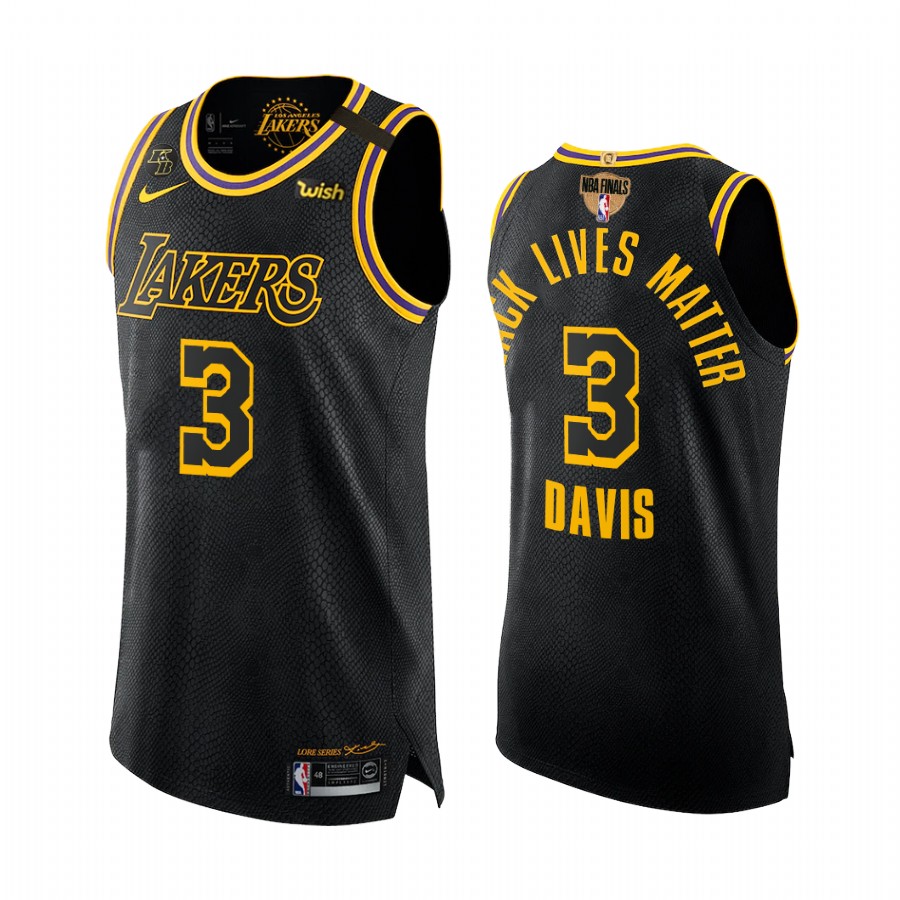 Anthony Davis Los Angeles Lakers 2020 Finals Mamba Black Jersey Black Lives Matter