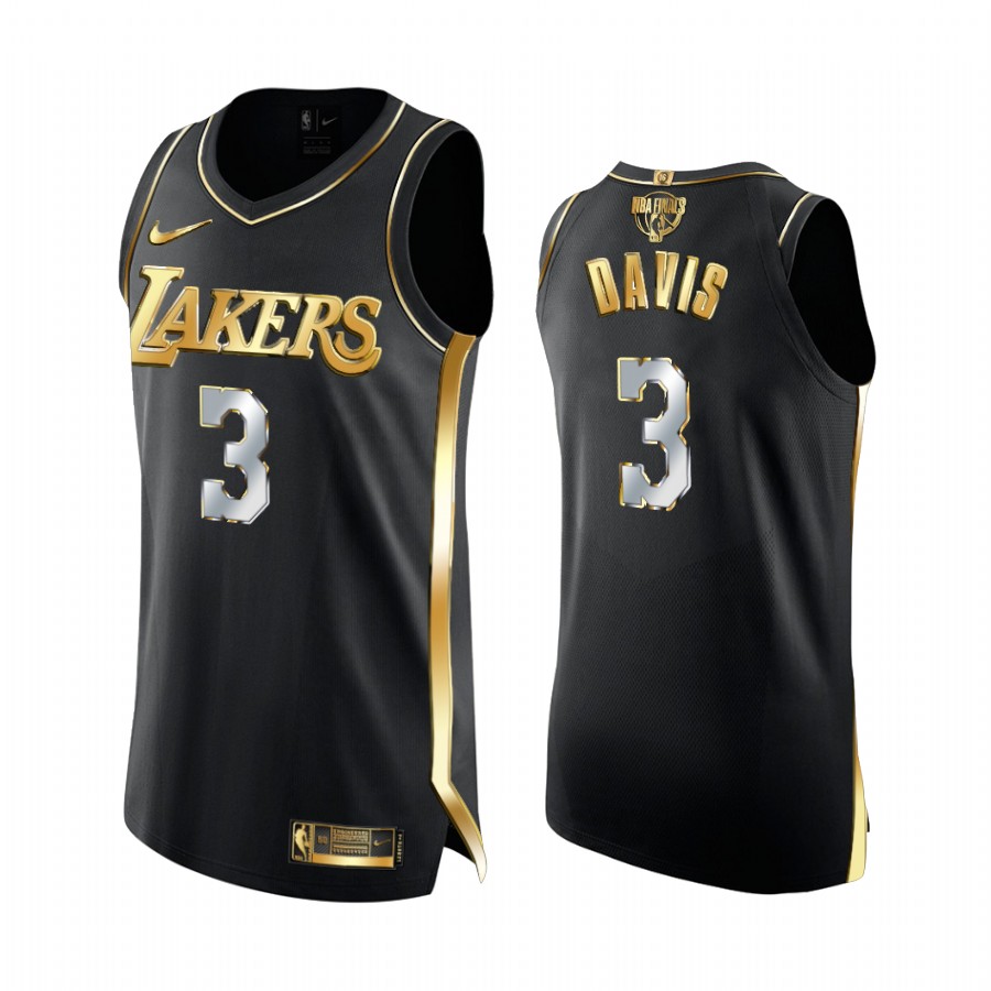 Anthony Davis Los Angeles Lakers 2020 NBA Finals Black Jersey Golden Limited Edition