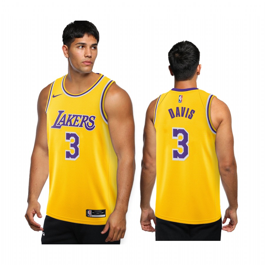 Anthony Davis Los Angeles Lakers Gold Icon 2020-21 Jersey