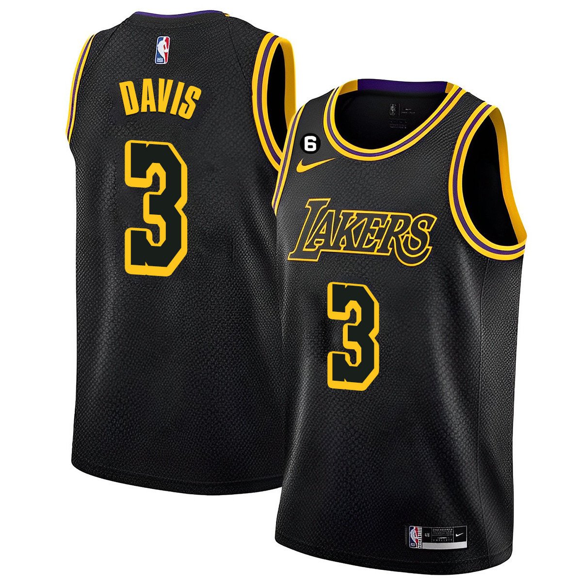 Anthony Davis Men's Los Angeles Lakers 2023 Collection Black Mamba Jersey - All Stitched