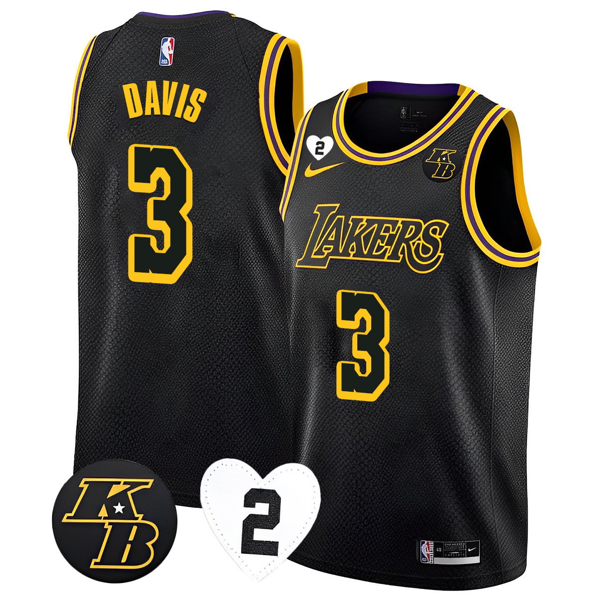 Anthony Davis Men's Los Angeles Lakers 2023 Collection Kobe & GiGi Jersey - All Stitched