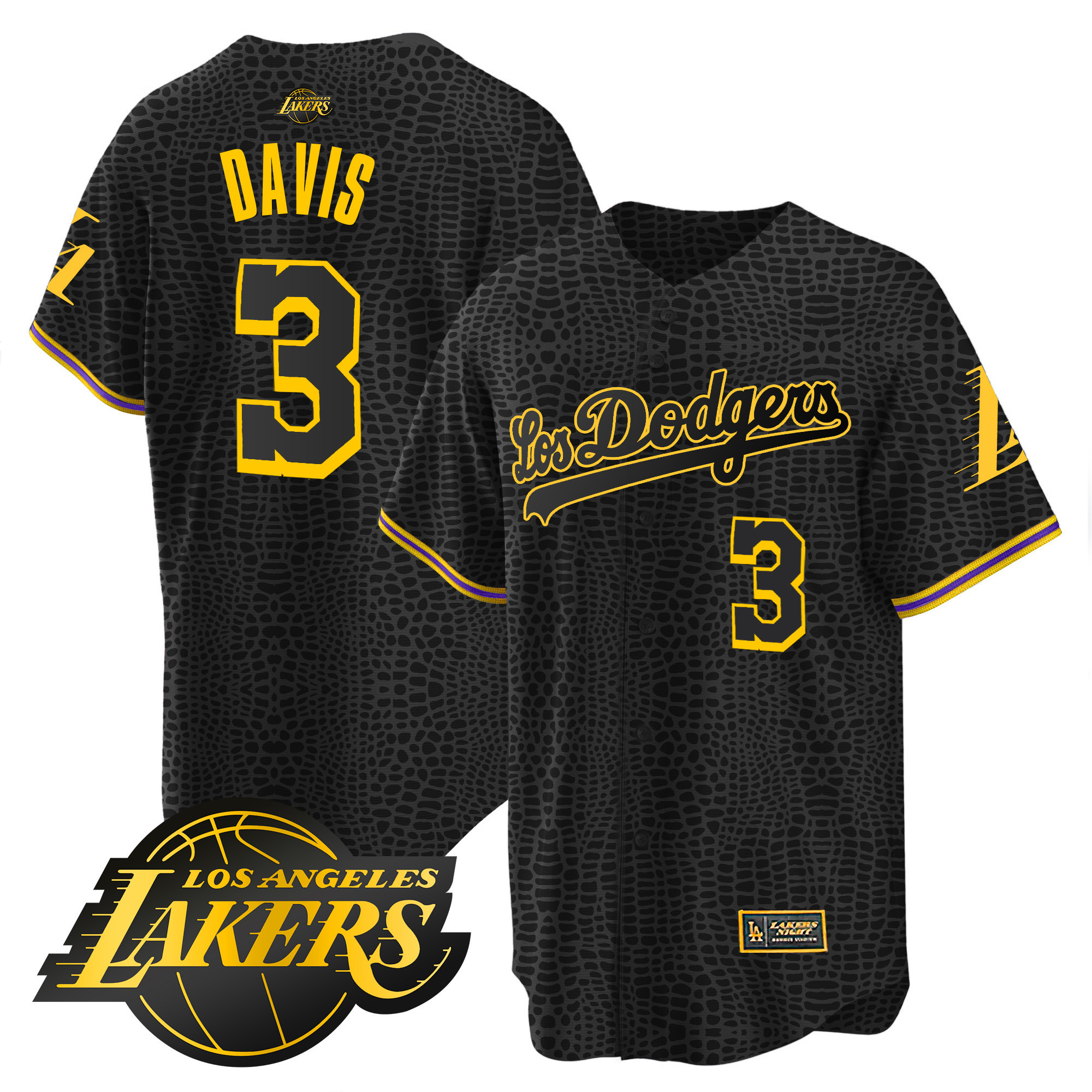 Anthony Davis Men's Los Los Angeles Dodgers Cool Base Mamba Jersey - All Stitched