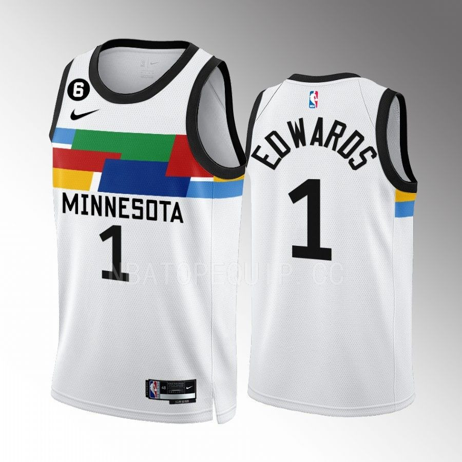 Anthony Edwards 1 Minnesota Timberwolves City Edition White Men Stitched Jersey 2022-23 Swingman