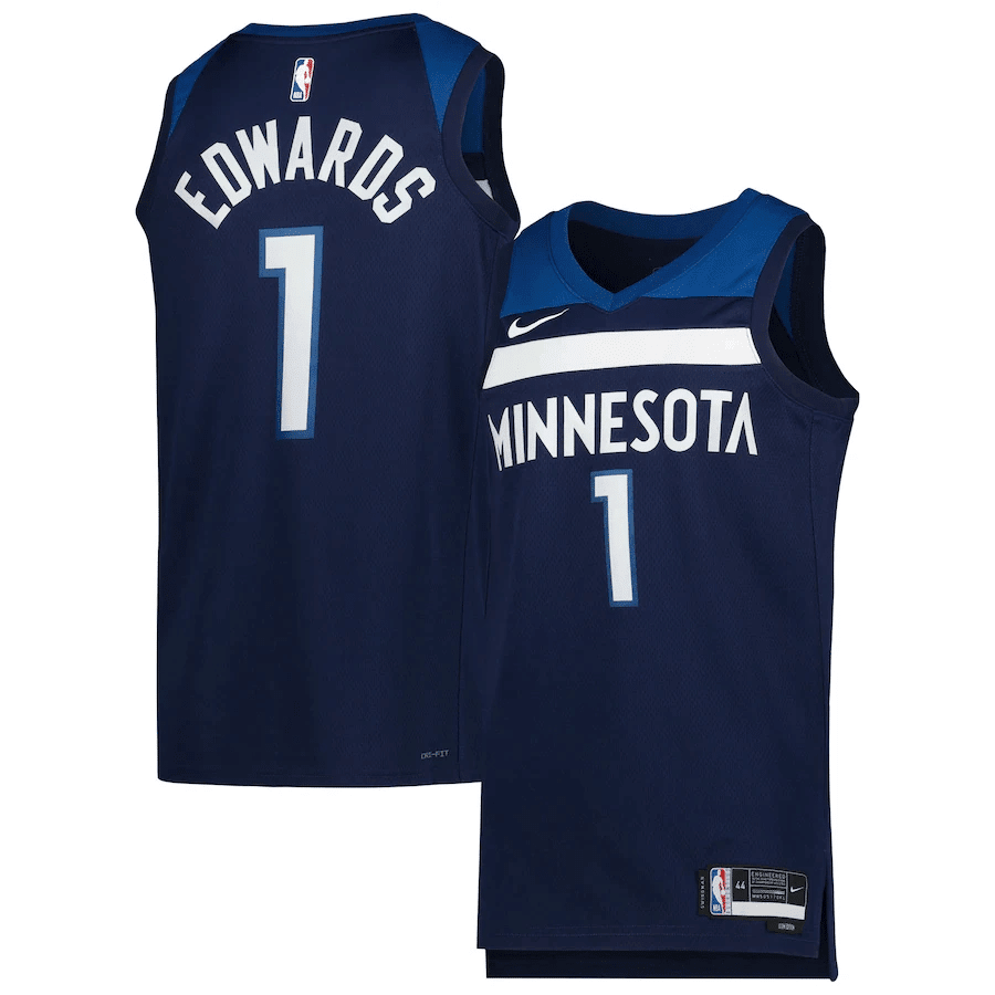 Anthony Edwards 1 Minnesota Timberwolves Men 2022/23 Swingman Stitched Jersey – Icon Edition