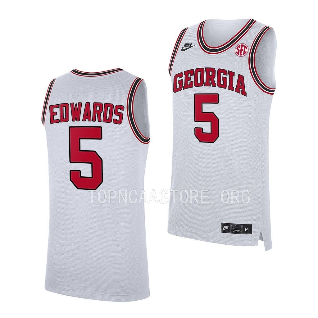 Anthony Edwards Georgia Bulldogs #5 White Alumni Jersey