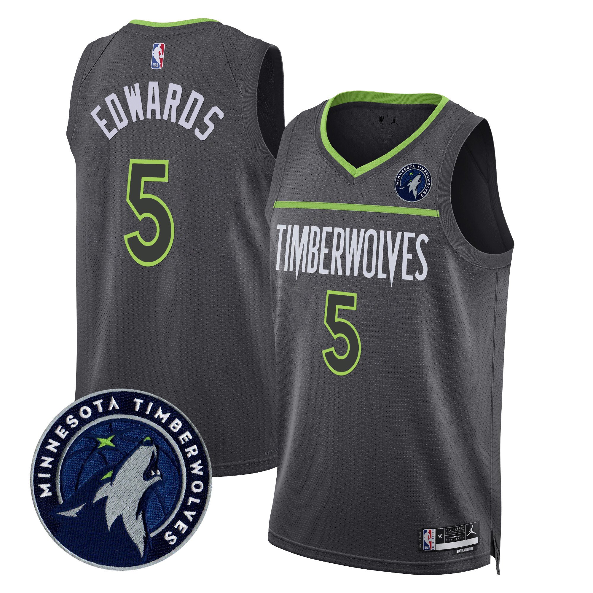 Anthony Edwards Men's Minnesota Timberwolves Swingman V2 Statement Jersey - All Stitched