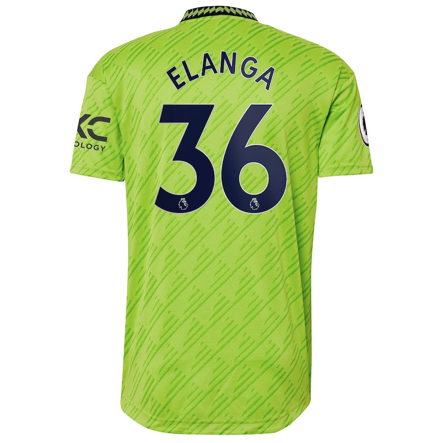 Anthony Elanga 36 Manchester United 2022/23 Third Player Men Soccer Jersey – Neon Green