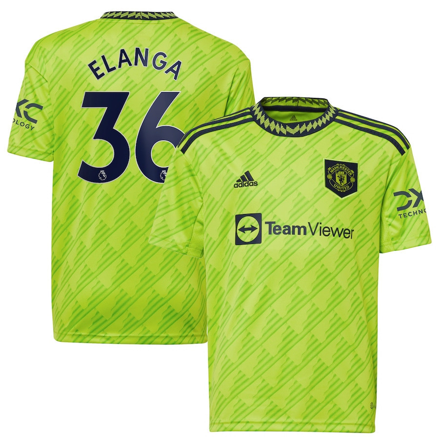 Anthony Elanga 36 Manchester United 2022/23 Third Player Soccer Jersey – Neon Green