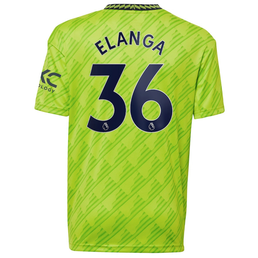 Anthony Elanga 36 Manchester United 2022/23 Third Player Soccer Jersey – Neon Green
